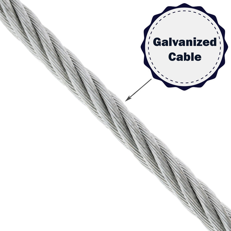 PRO Strand 1/2 X 250', 6x19, IWRC Galvanized Wire Rope Reel