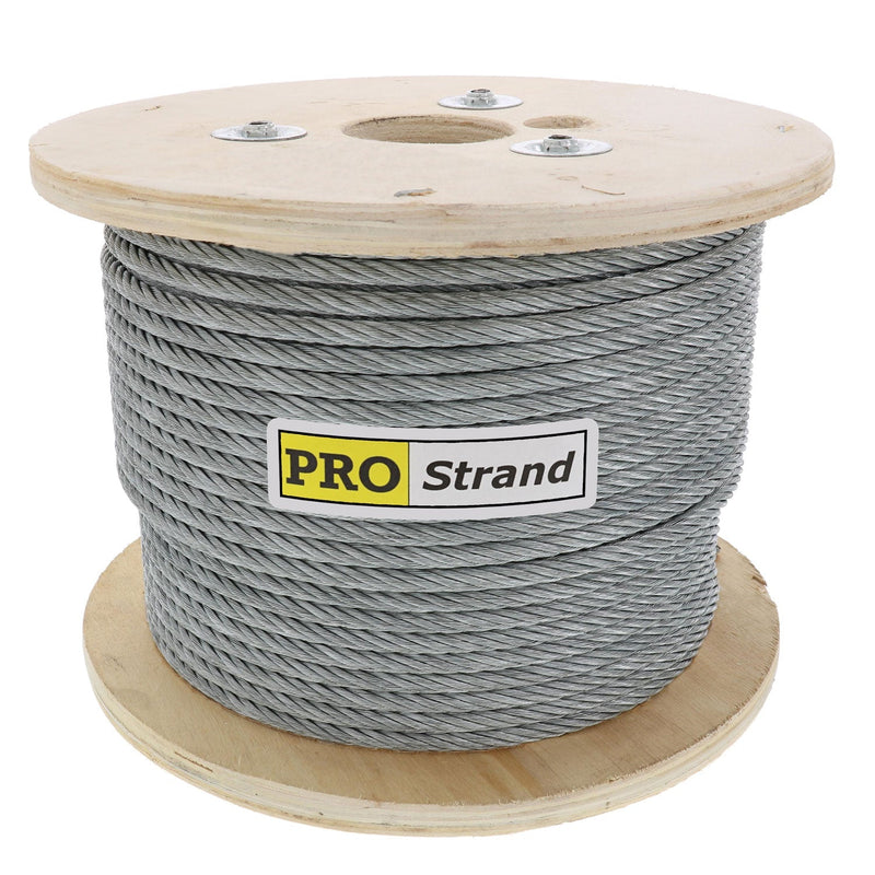 Wire Rope 1/4 X 250', 7x19,Galvanized Cable Reel 7 by 19 Construction,  Trade Size 1/4 by 250 Feet