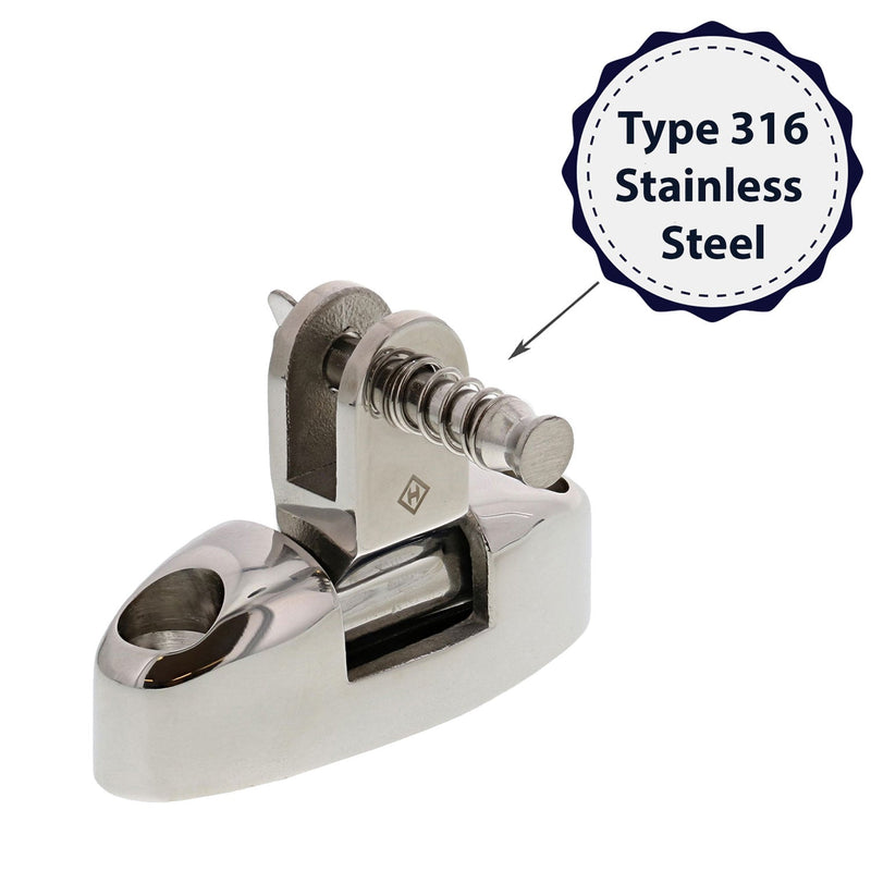 haas stainless steel Universal Swivel Deck Hinge Removable Pin material type graphic