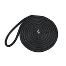 1/2" x 25' Double Braid Nylon Dock Line, Black