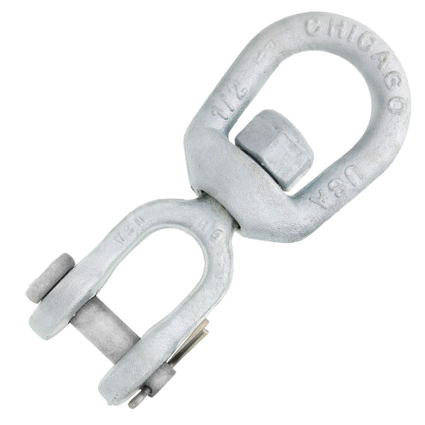 1/2" Chicago Hardware Drop Forged Hot Dip Galvanized Jaw x Eye Swivel#Size_1/2"