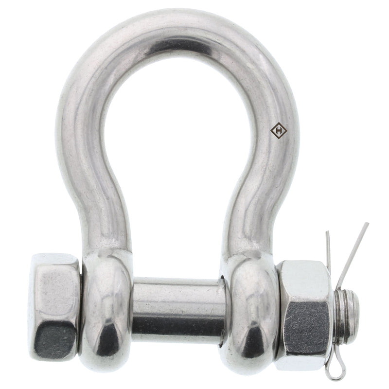 1/2 in., 1-1/2 ton, Type 316 Stainless Steel Bolt-Type Anchor Shackle