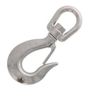 1/2" Stainless Steel Swivel Eye Hook with Latch