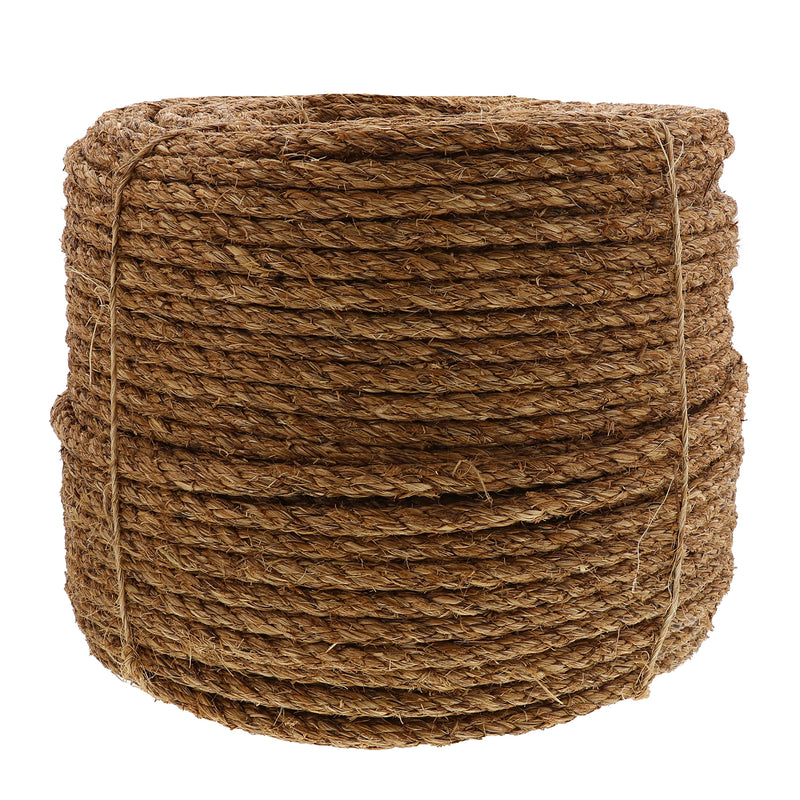 Natural Jute Rope, 1-1/2 in x 100 Ft Thick Twisted Manila Rope