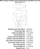 m24 chicago hardware self colored heavy duty metric eye nut specification diagram
