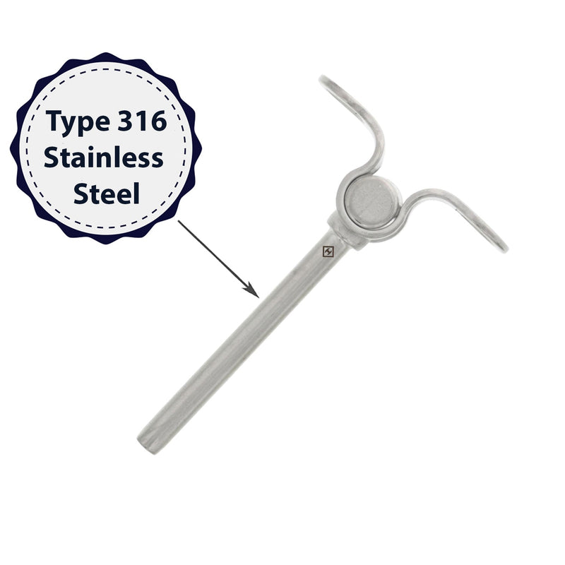 one eighth inch stainless hand swage deck toggle coating