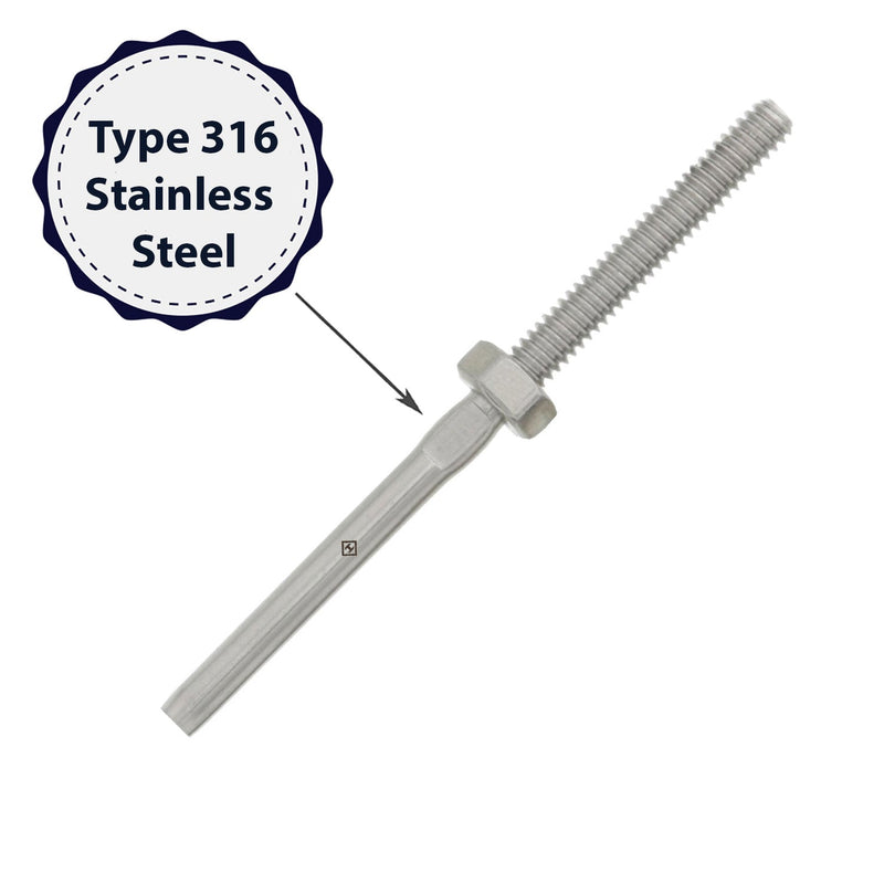 one eighth inch stainless steel cable railing threadless stud coating