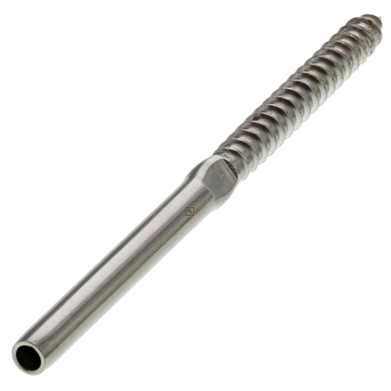 1/8" Left Hand Stainless Steel Cable Railing Lag Stud