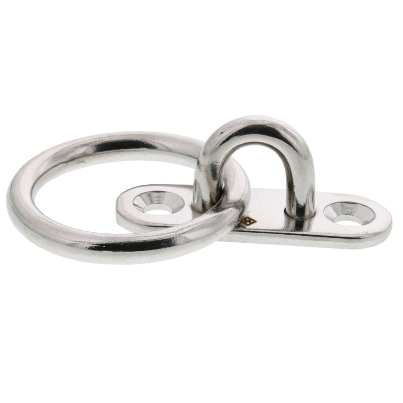 1/8" Stainless Steel Oblong Pad Eye with Ring