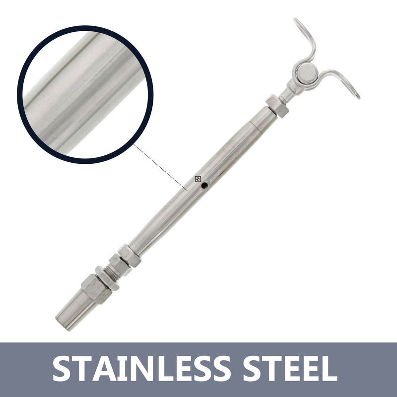 one eighths inch stainless steel deck toggle swageless turnbuckle coating