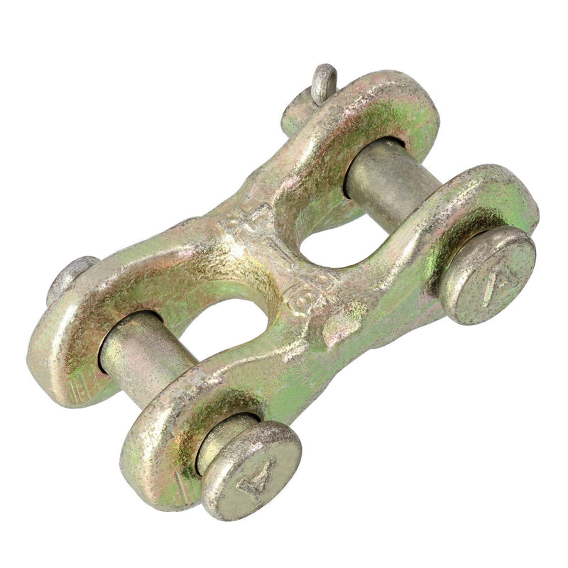 1/4-5/16" Grade 70 Twin Clevis Link,Transport Grade, Yellow Chromate