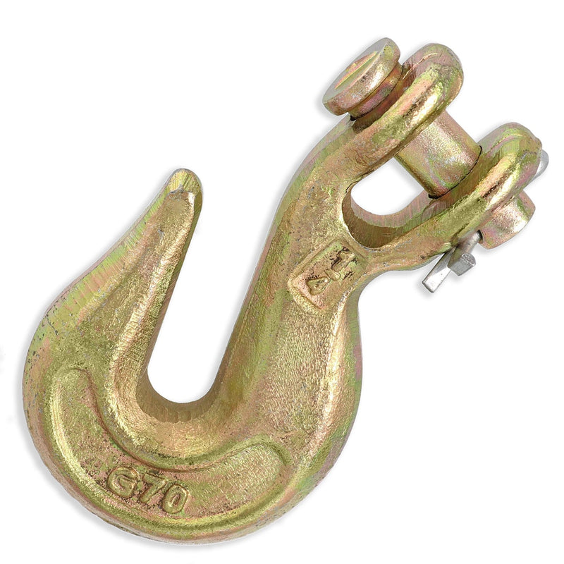 1/4" Grade 70 Clevis Grab Hook, for Transport use, Yellow Chromate