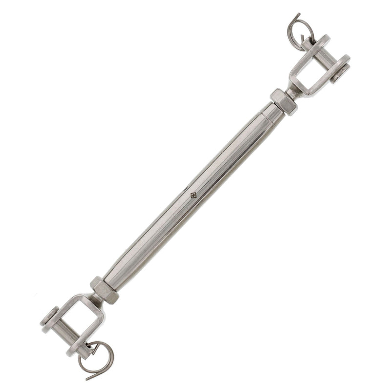 1/4" x 3-1/4" Stainless Steel Pipe Style Jaw x Jaw Turnbuckle
