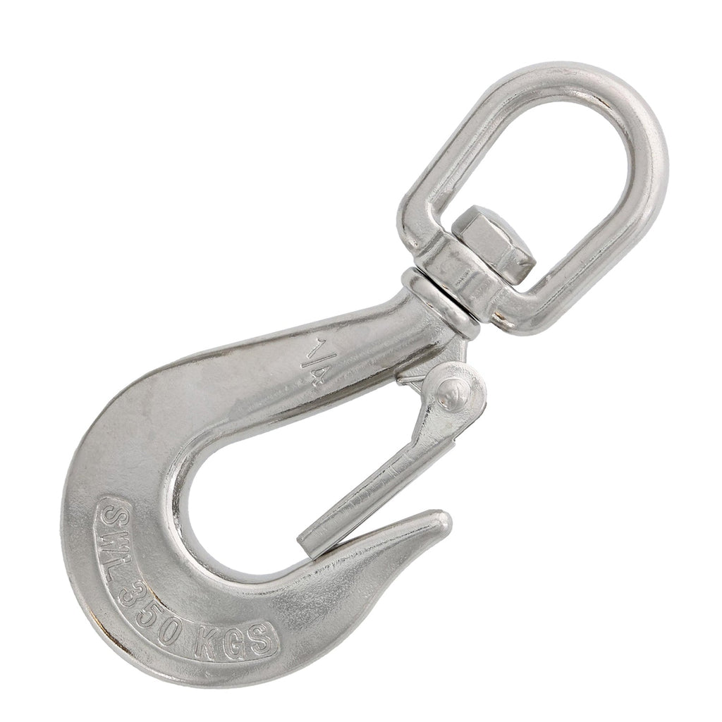 Swivel Eye Hook With Safety Catch Lifting Winching Recovery 0.15 Ton to 1.5  Ton 