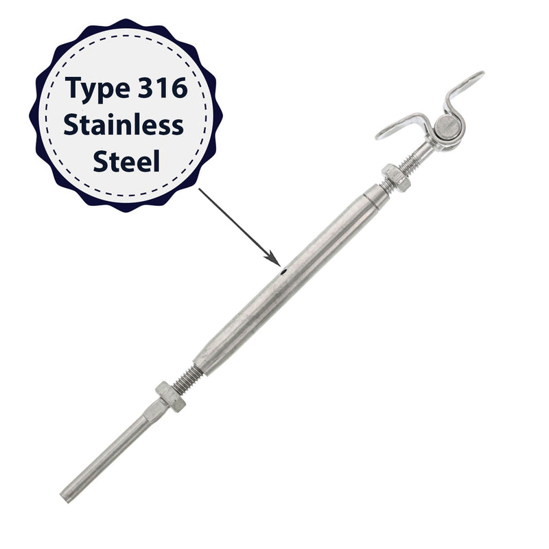quarter inch stainless steel turnbuckle coating