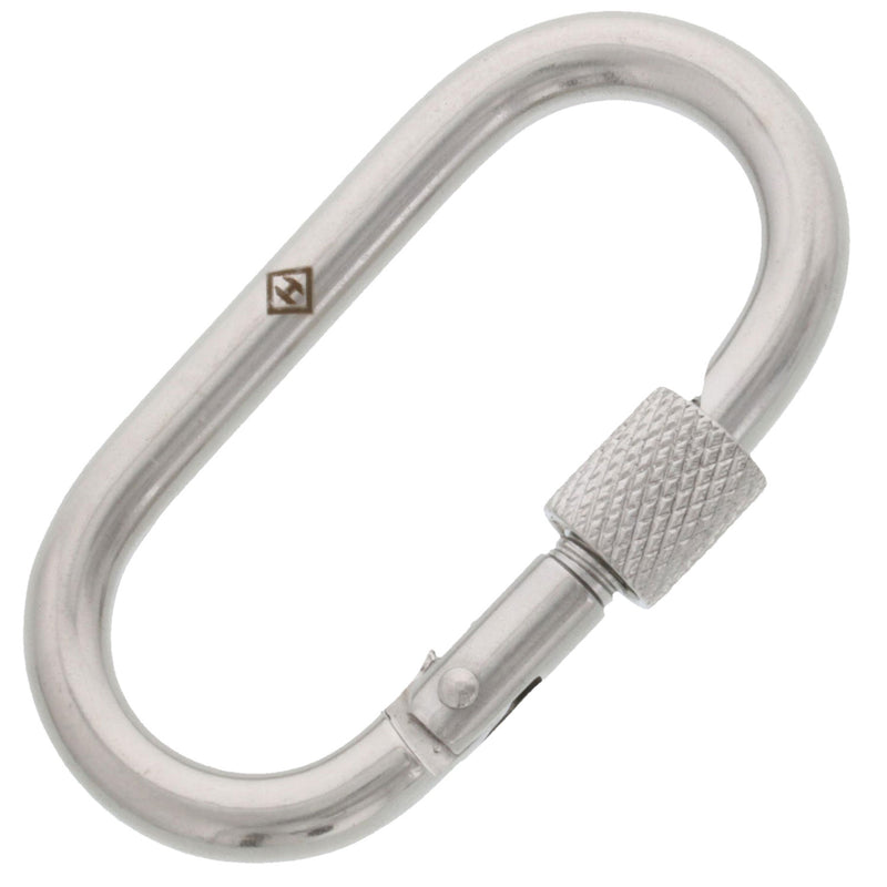 1/4" Stainless Steel Straight Spring Hook with Safety Nut