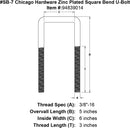 sb 7 chicago hardware zinc plated square bend u bolt specification diagram