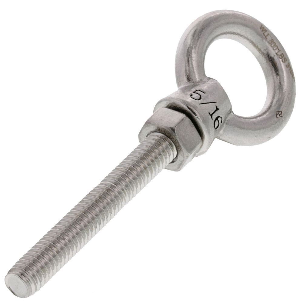 316 Stainless Steel Shoulder Eye Bolt - 1/4 Inch Diameter X 4 Inch Length (Suncor S0314-0710)