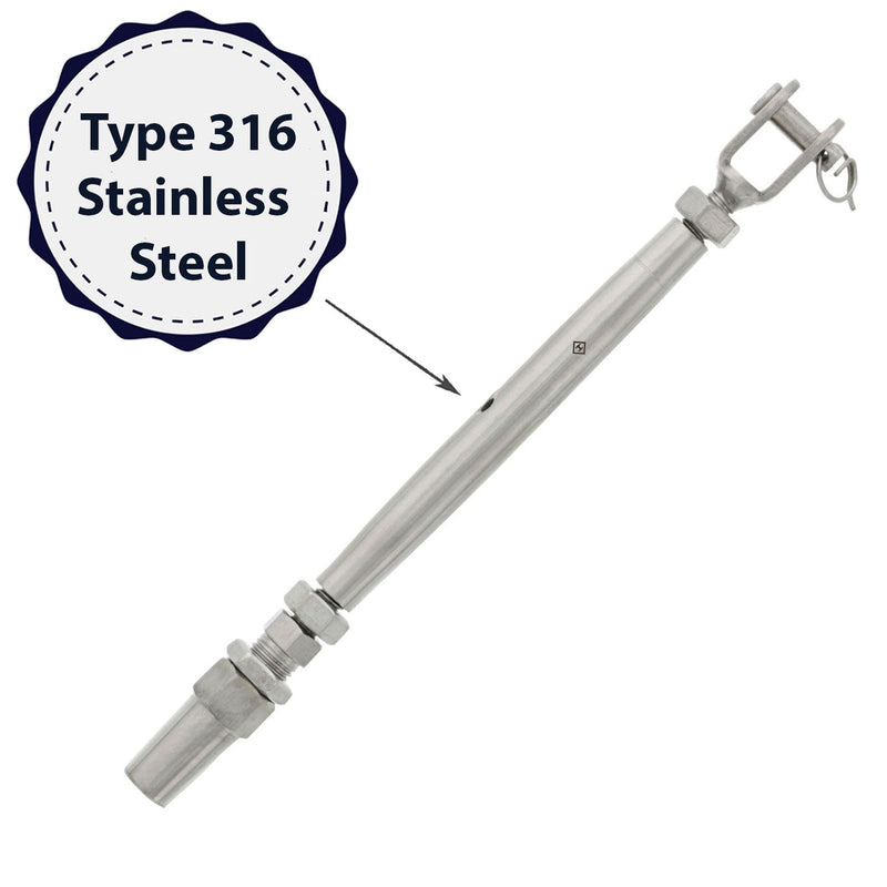 stainless steel swageless jaw turnbuckle coating