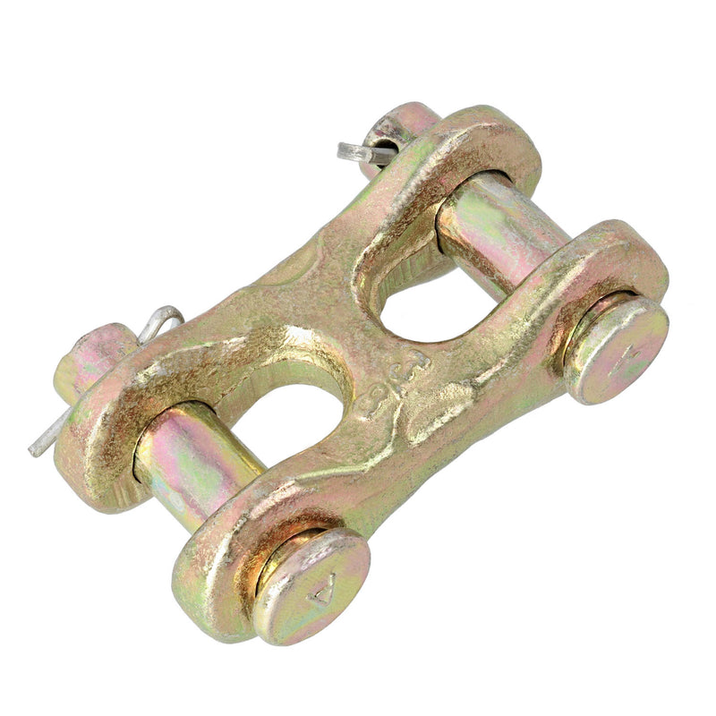 3/8" Grade 70 Twin Clevis Link, for Transport use, Yellow Chromate
