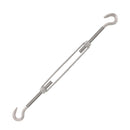 three eighths inch x six inch ss hook and hook turnbuckle opened