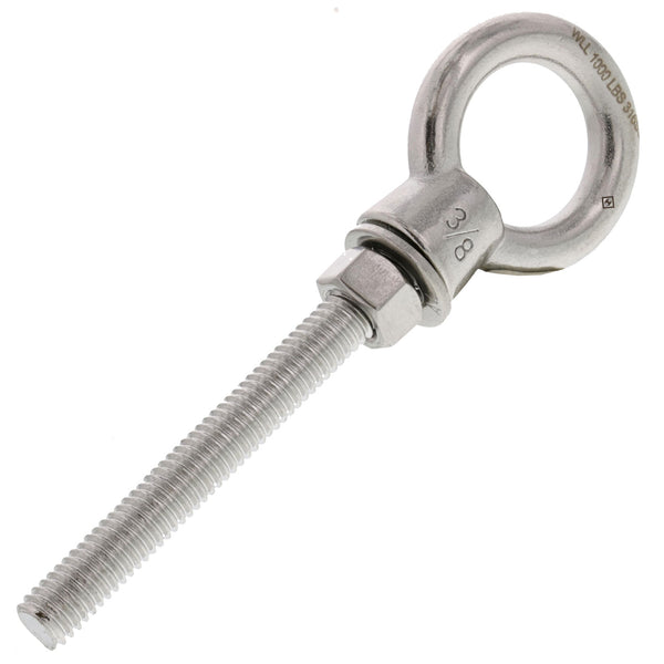 Shoulder Eye Bolts - Stainless Steel Type 316 - Long - 3/4 x 18