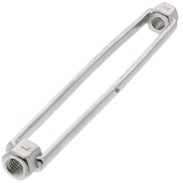 three eighths stainless steel pipe style toggle jaw x jaw turnbuckle body#Size_3/8" x 6"