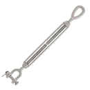 3/8" x 6" Stainless Steel Jaw x Eye Turnbuckle