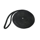 3/4" x 40' Double Braid Nylon Dock Line, Black