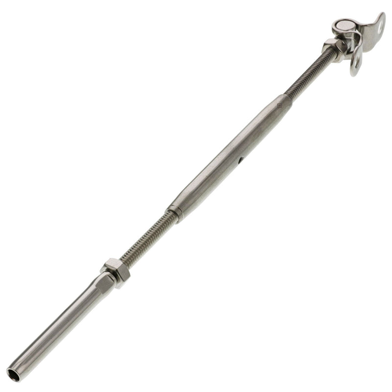 three sixteenth inch stainless steel turnbuckle hand swage deck toggle alt