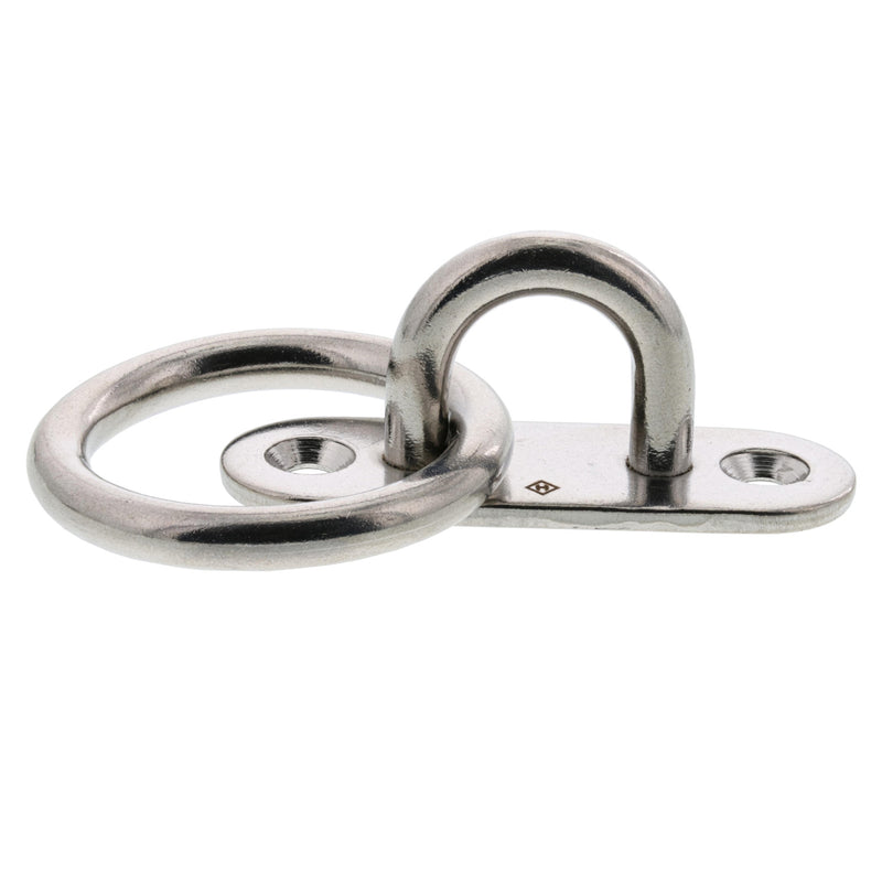 3/16" Stainless Steel Oblong Pad Eye with Ring
