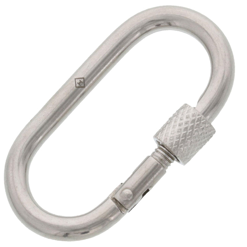 3/16" Stainless Steel Straight Spring Hook with Safety Nut
