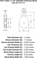 three sixteenths inch fixed eye block specification diagram