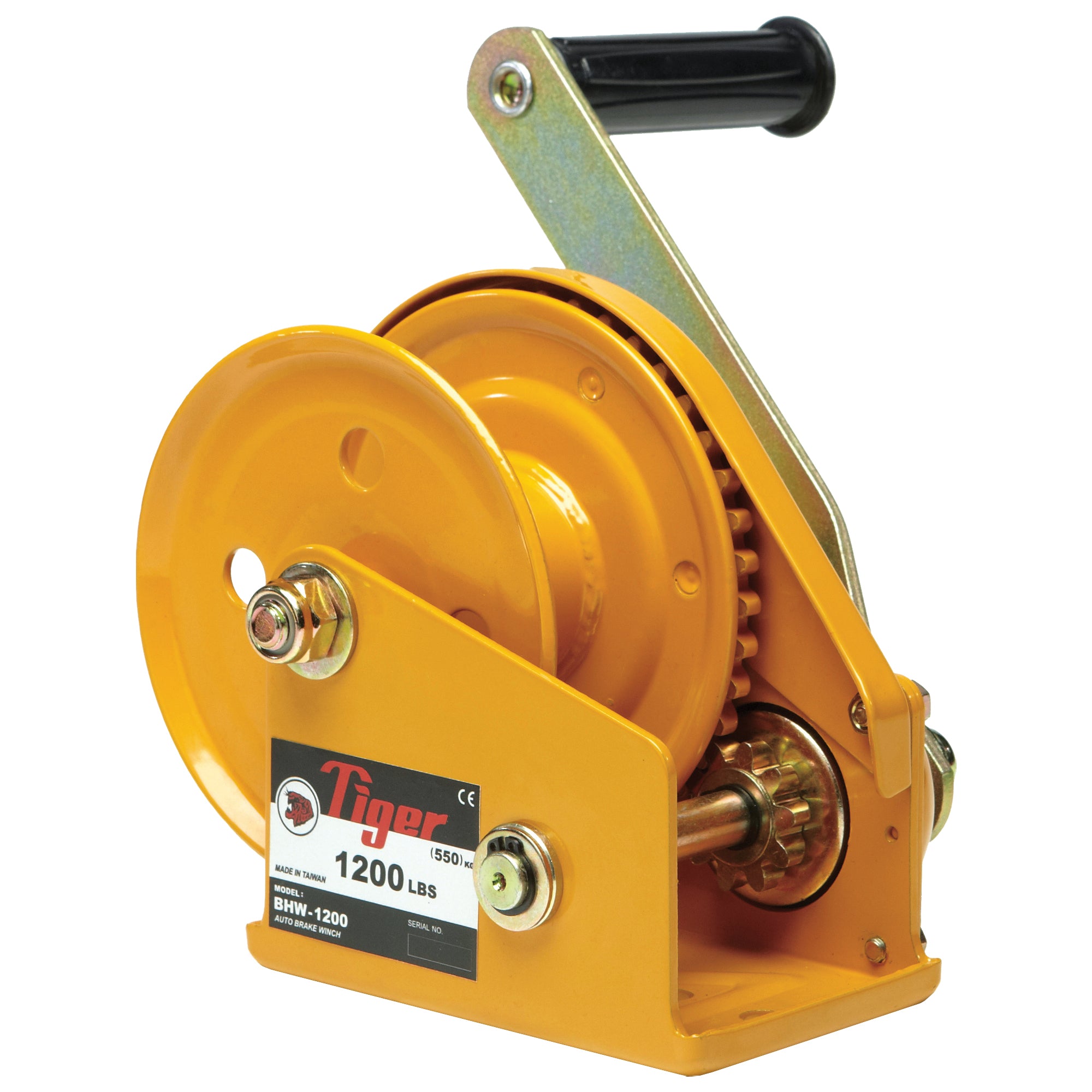 1,200 lbs Capacity Tiger Lifting BHW Hand Drum Winch, Automatic Brake